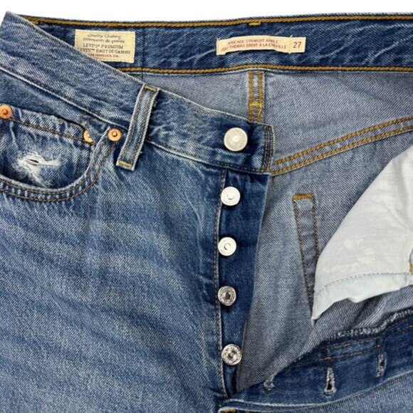 Levi's Ribcage Straight Ankle Jean In After Love Women's Size 27 - Picture 5 of 8